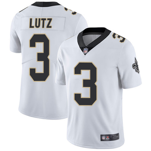 Men New Orleans Saints Limited White Wil Lutz Road Jersey NFL Football 3 Vapor Untouchable Jersey